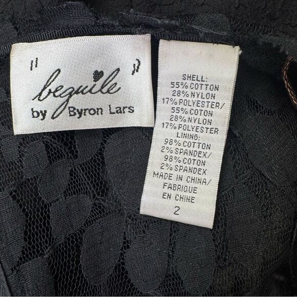 Byron Lars Beguile Carissima Lace Midi Sheath Dress Black Size 2 - Picture 8 of 10